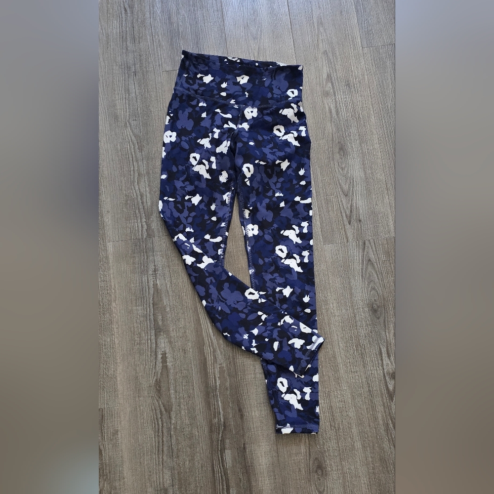 Old Navy navy blue Floral Print Leggings size medium tall